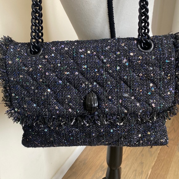 Kurt Geiger Handbags - Kurt Geiger Large Black Tweed Kensington Shoulder Bag with Dust Bag